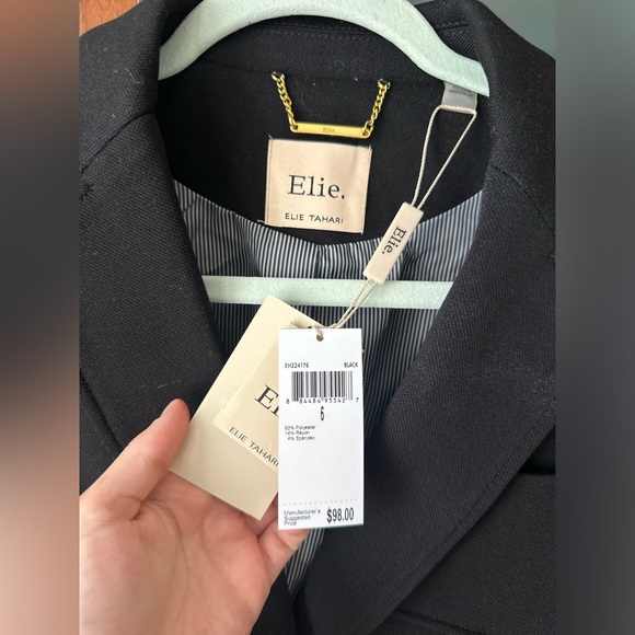 Elie Tahari NWT Black Spring Blazer Jacket - size 6 - Picture 3 of 7